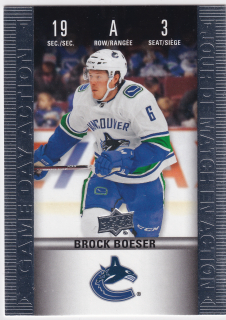 2019-20 UD Tim Hortons Collector's Series - Brock Boeser - Game Day Action