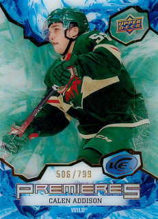2021-22 UD Ice - Calen Addison - Ice Premieres Green /799 #215
