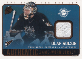 2002-03 Pacific Quest for the Cup - Olaf Kolzig - Authentic Game-Worn Jersey #25