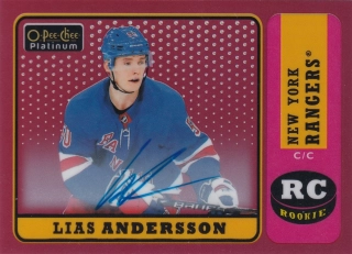 2018-19 UD O-Pee-Chee Platinum - Lias Andersson - Red Rainbow Auto #R-92